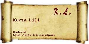 Kurta Lili névjegykártya
